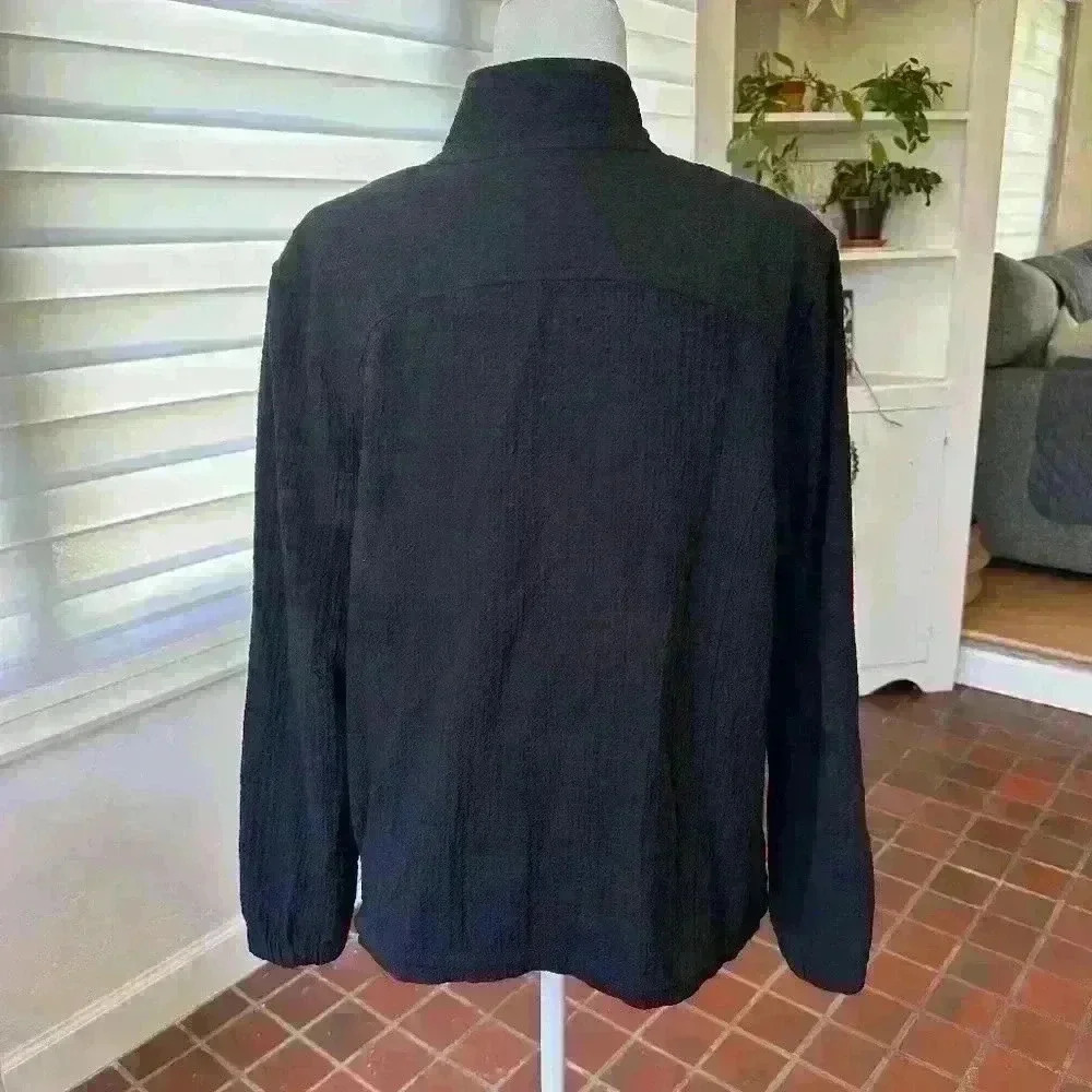 EUC ORVIS Lightweight Zip Jacket with Crinkle Crepe Texture Long Sleeve Size M - Picture 5 of 6